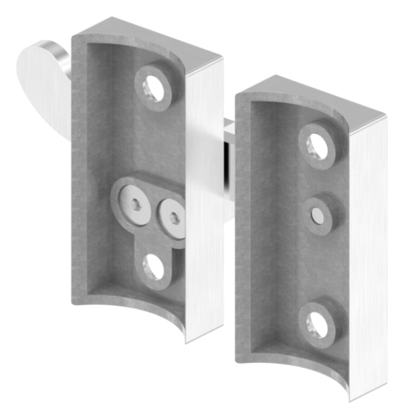 Loquet de porte pour tube 42,4mm, V4A
