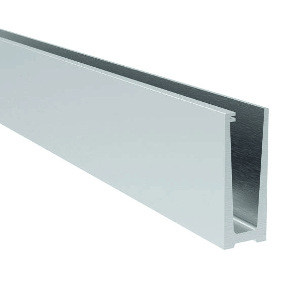 Aluprofil Aluminium 1250 mm Glas 12-21-52 mm Oberverankerung ELOX-89-11AL00041250SE-A.4