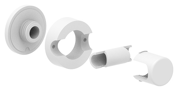 BRENK-fix® Halter Ø 50mm- Kunststoff- reinweiss 4 Stueck-88-11BR-50RW.KS