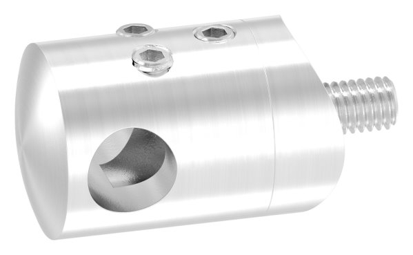 Querstabhalter V2A Edelstahl – Anschluss 33-7 mm fuer Rundstaebe 10 mm zum Verbinden -Stoss- inkl- Schrauben-11-1041.4