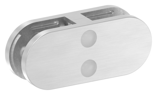 Sichtschutz Mittelglasklemme Edelstahl V2A halbrund gerade Mod- 25-88-1125-MK.V2A