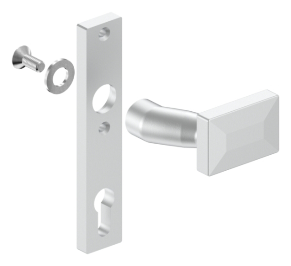 Poignée de porte en aluminium | forme : coudée | aluminium EV1