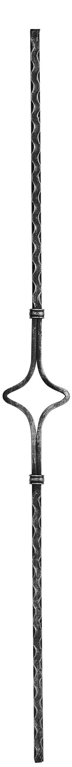 Barre décorative | longueur : 900 mm | matériau : 12x12mm | martelé | acier (brut) S235JR