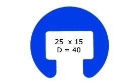 25x15 mm (R40) Durchmesser 40