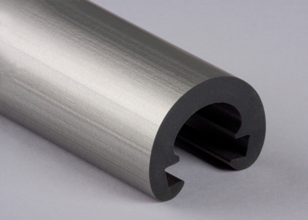 Main courante plastique Ø 55mm pour 40 x 8mm, gris aluminium