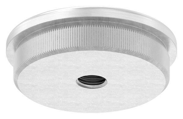 Bouchon légèrement bombé V2A matériau plein avec M8 pour Ø 42.4x2.0 mm