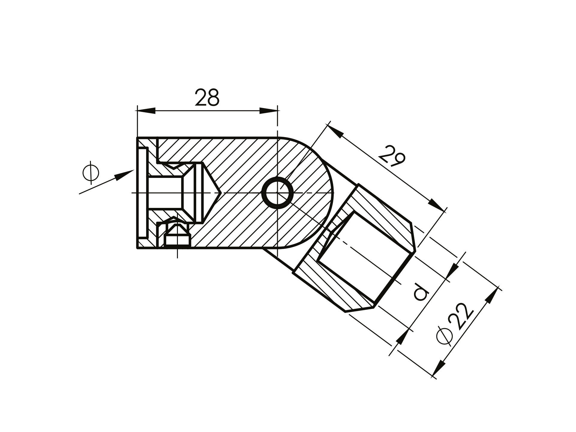 Gelenk-Querstabhalter Edelstahl AISI 304 fuer 12 mm Stab auf Flachpfosten geschliffen-89-11A0855000-A.4