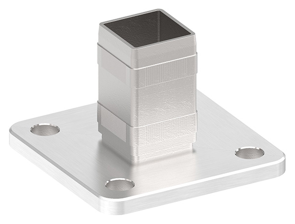 Ancrage au sol et au mur avec moletage pour tube 40x40 mm