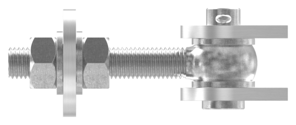 Charnière de portail réglable à 180°, filetage M16, V4A