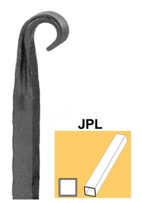 Zierabschluss Stahl 40x40 mm- H 300 mm- roh-89-11B103JPL40X40X2-A.4