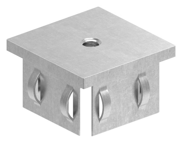 Bouchon plat en acier | avec M8 | pour tube 50x50x2.0-3.0 mm | acier S235JR, brut