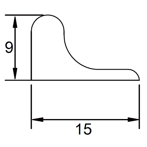 Aluminium Schwallschutz Halbrundprofil 9x15mm- eloxiert schwarz- 2000mm-89-11GSBLACKP-A.4
