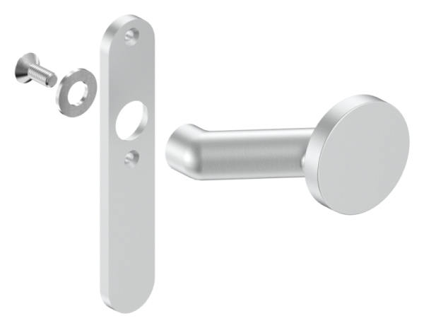 Bouton de porte en aluminium | avec plaque courte en aluminium | aluminium EV1