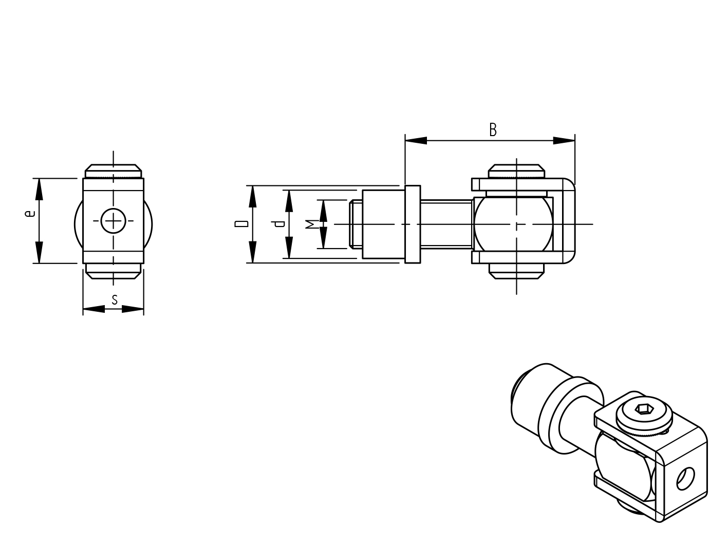 Charnière M12 | pour soudure | réglable | V2A