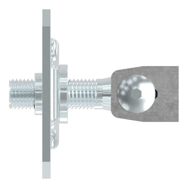 Charnière M18 | réglable | avec plaque de montage | acier (brut) S235JR
