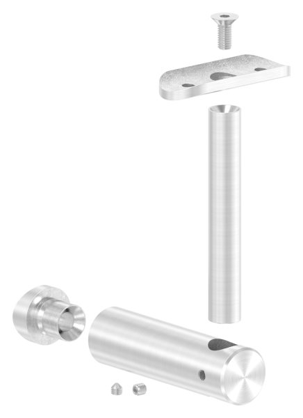 Support de main courante réglable en hauteur et plaque de maintien pour Ø 42,4 mm V2A