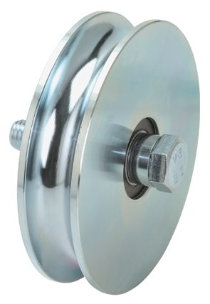 Schiebetorrolle verzinkt Ø 90 mm fuer Schiene Ø 20 mm 2 Kugellager-88-11315.90