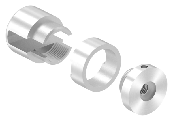 BRENK-fix® Grundhalter fuer Flachstaeb 20 x 8mm- V2A-88-11BR-F208M8.V2A
