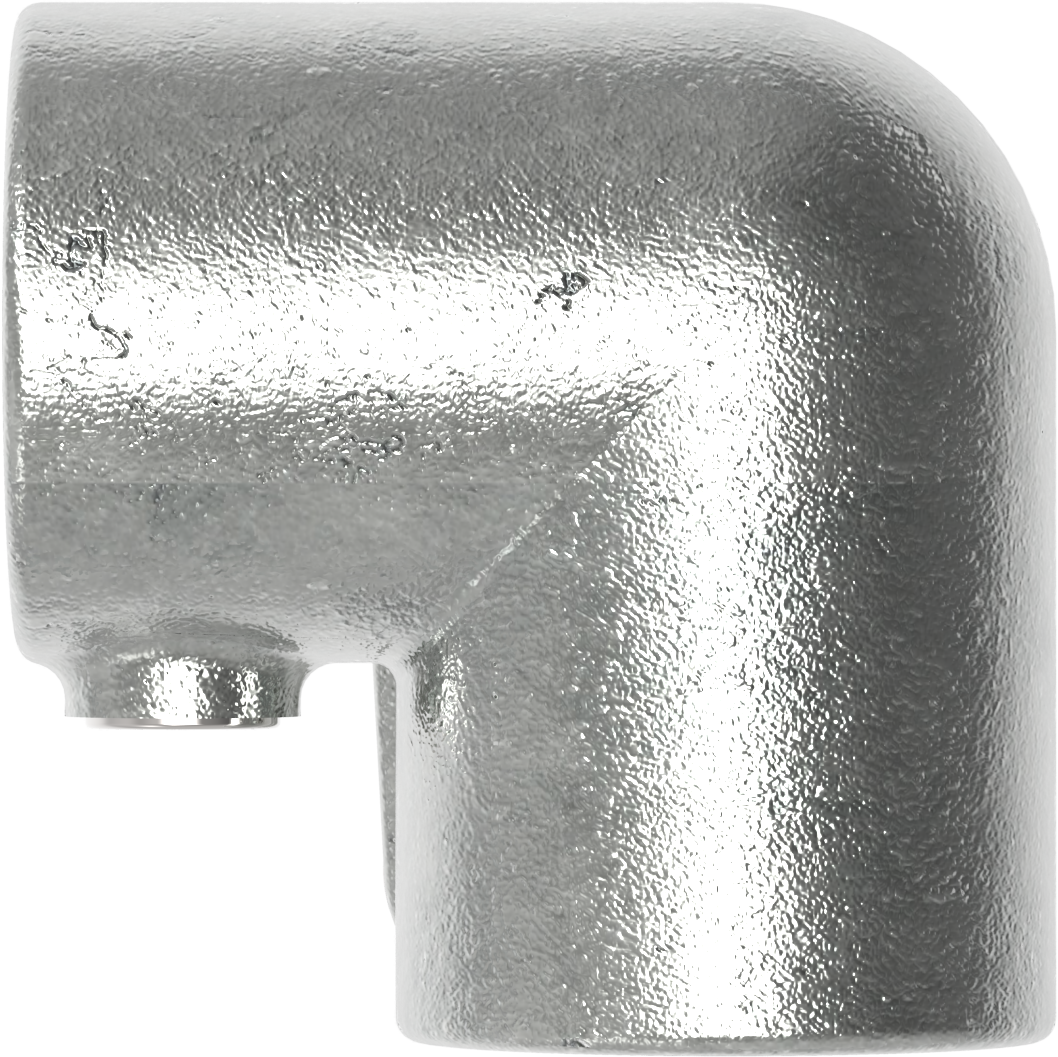 Raccord de tuyauterie | Pièce d'angle à trois voies 90° | 128T21 | 21.3 mm | 1/2" | Fonte malléable et électrozinguée