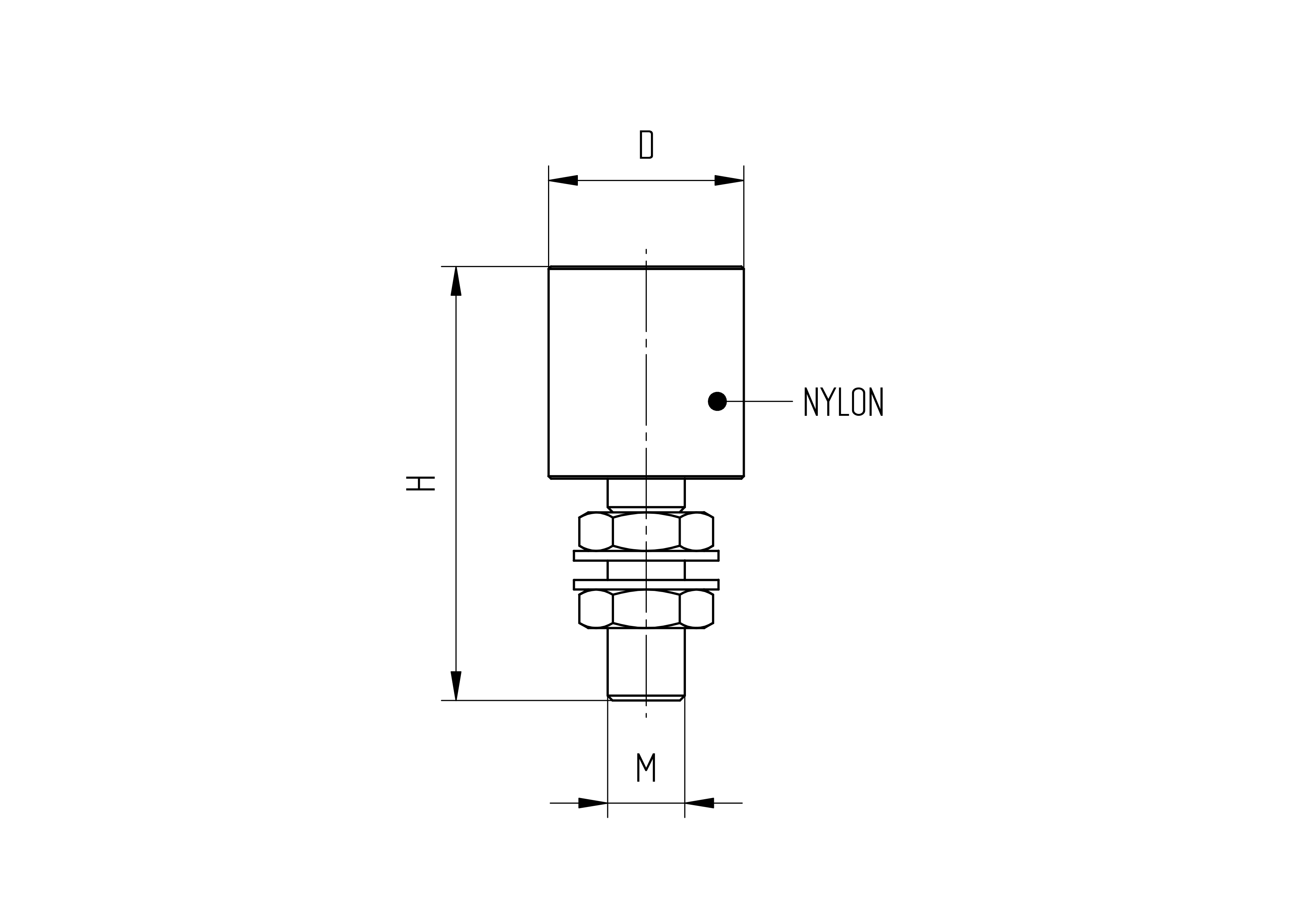 Nylon-Fuehrungsrolle Stahl verzinkt Ø 42 mm mit M16 Gewinde- weiss-89-11H0442W-A.4