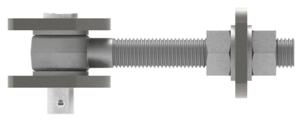 Charnière M20, galvanisée à chaud, boulon V2A