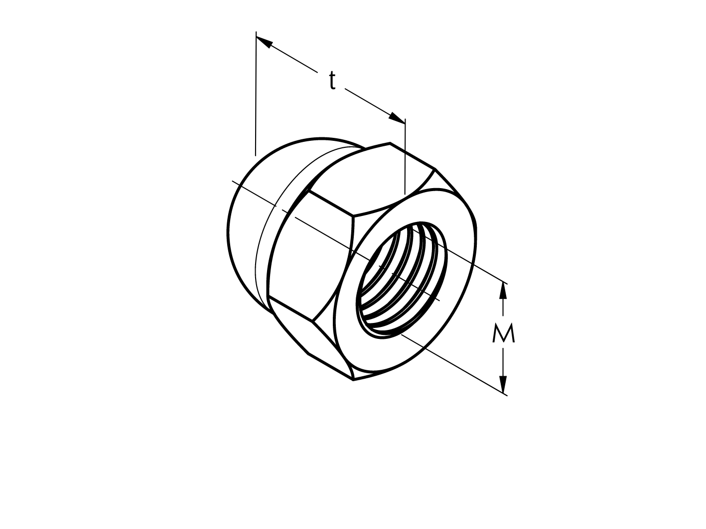 Hutmutter Edelstahl M6 hohe Form DIN 1587-89-11ADIN1587A2M6-A.4