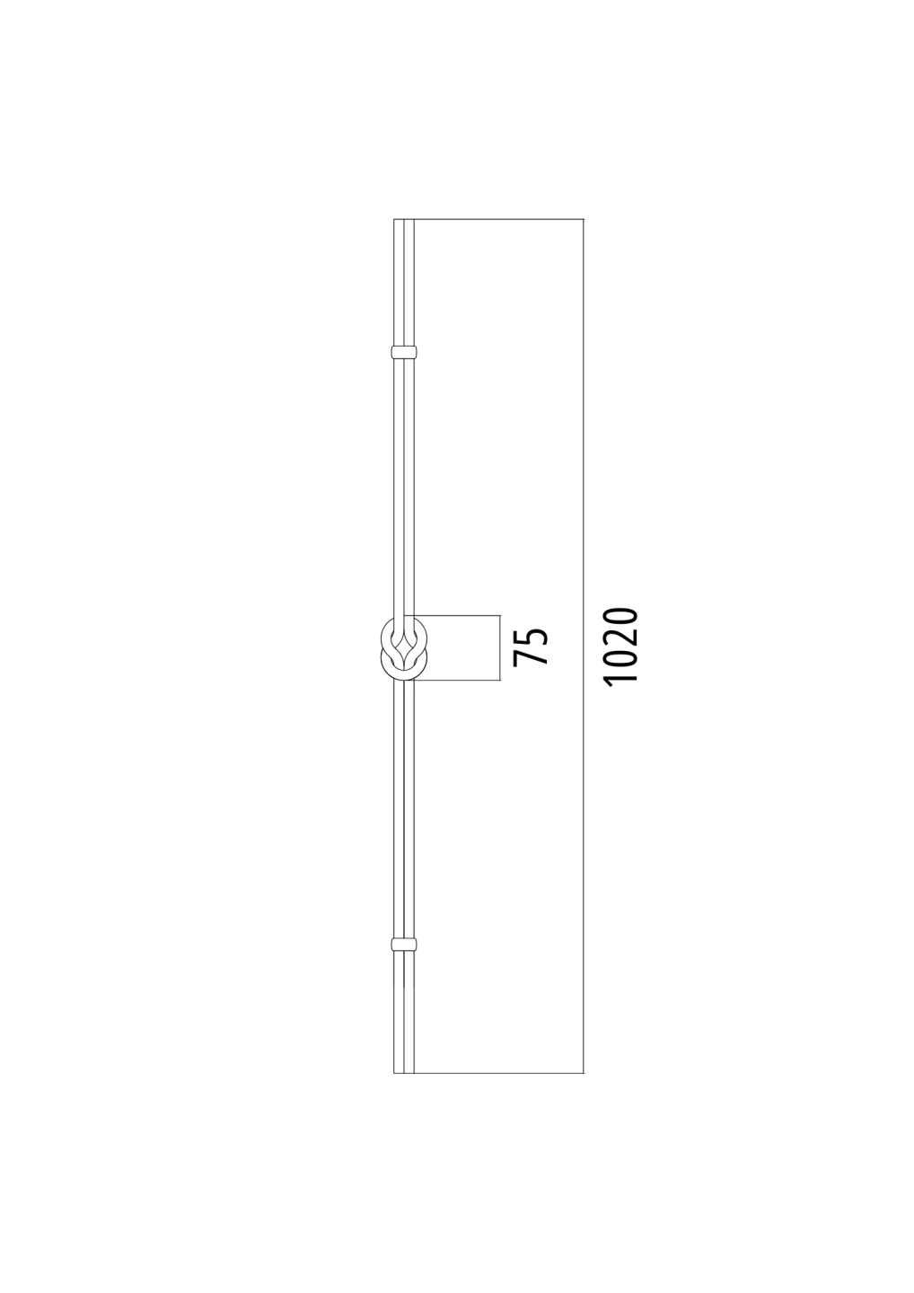 Schmiedestab mit Zierelement- Rundstahl Ø12mm- H1020mm- B50mm- roh-89-11T107351-A.4