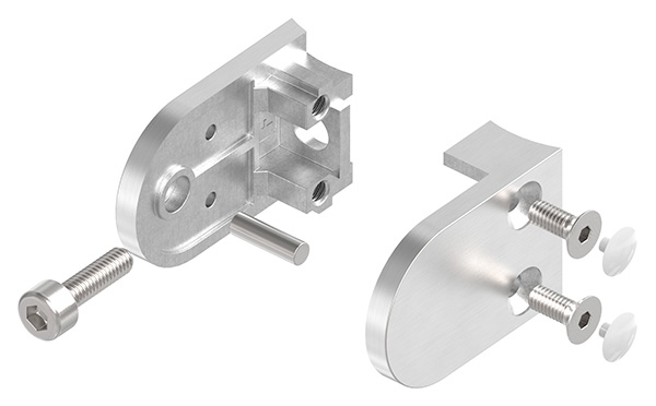 Pince en verre | Dimensions : 40x28x17.4 mm | Connexion Ø 42.4 mm | V2A