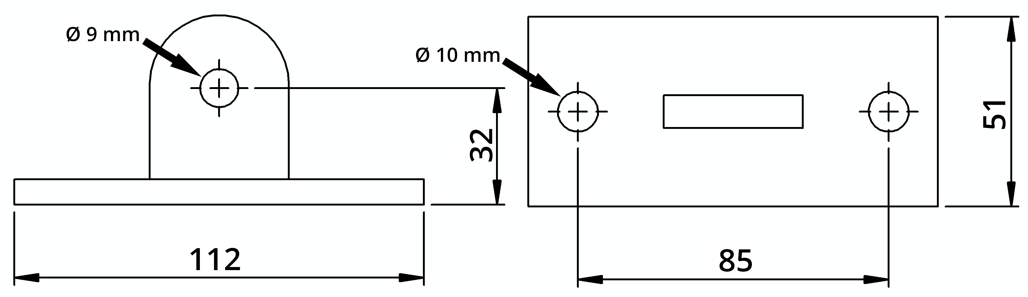 Rohrverbinder - Gelenkfusshalter - 169M - fuer A27 - B34 - C42 - D48 - E60 - Feuerverzinkt u. Elektrogalvanisiert-169M