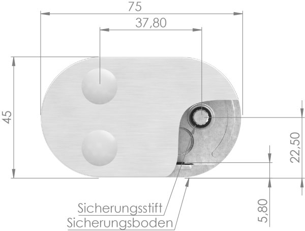 Sichtschutz Endglasklemme Mod- 25- in V4A-88-1125-EK.V4A