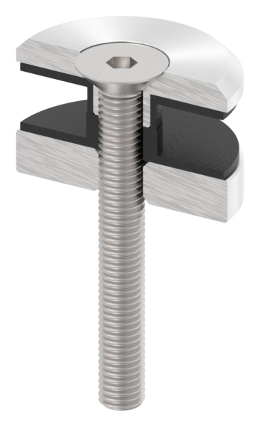 Glaspunkthalter Ø 50 mm- V4A- Anschluss- Flach- Klemmbereich bis 21-52 mm- mit AbP-88-1160195-V4A.S