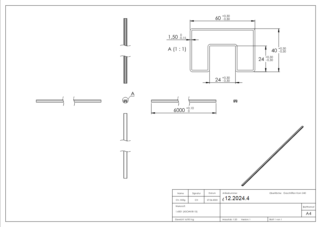 Rechteck-Nutrohr Ø 60 x 40 x 1-5 mm mit Nut 24x24 mm á 6 m-12-2024.4