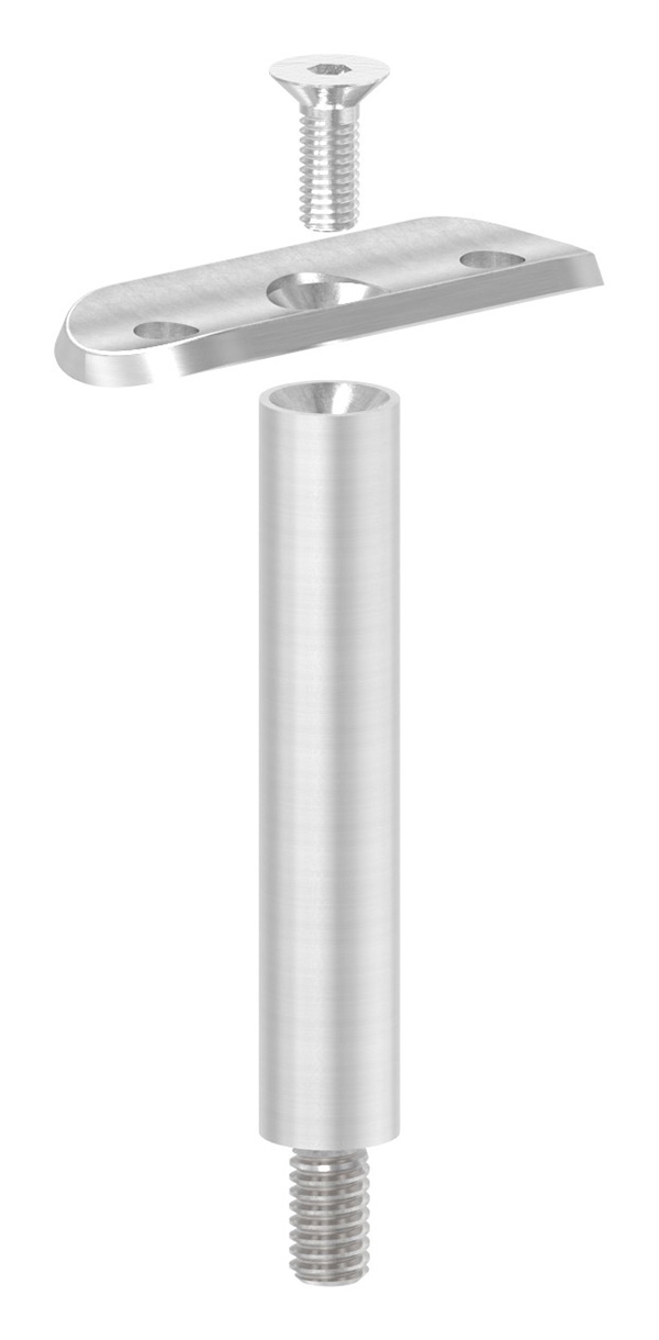 Goupille avec plaque de retenue | Raccord : Ø 42.4 mm | V2A