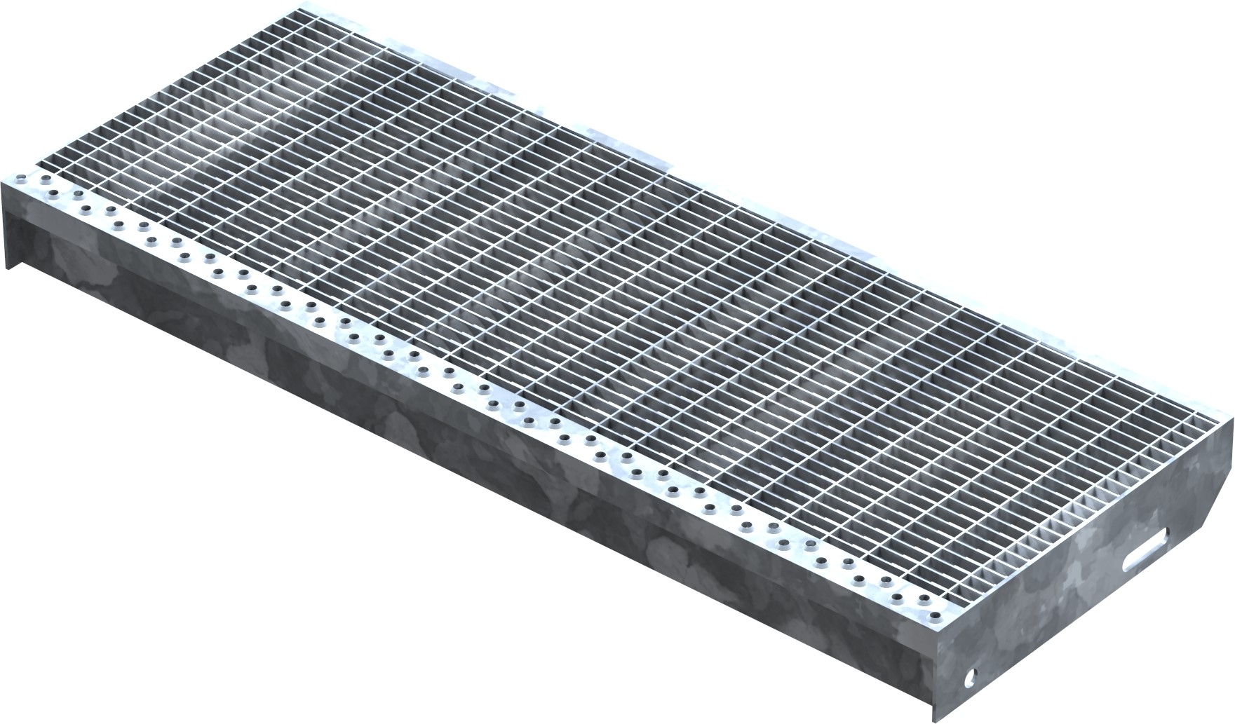 Gitterroststufe Treppenstufe Masse- 800x305 mm 30-10 mm S235JR -St37-2- im Vollbad feuerverzinkt-40-803031.7