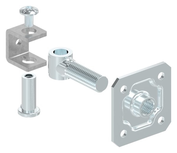 Torband M24 verstellbar mit Befestigungsplatte Stahl -Roh- S235JR-30-3536.7