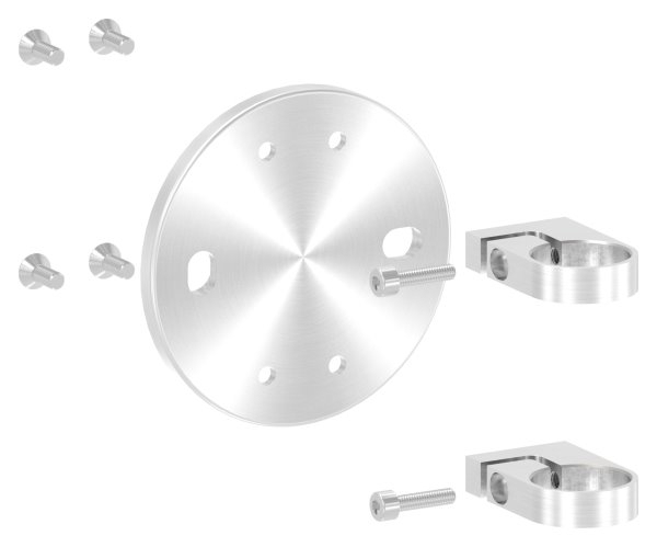 Wandbesfestigung Ø 150 mm  fuer Rundrohr Ø 42-4 mm - V2A-11-3055.4