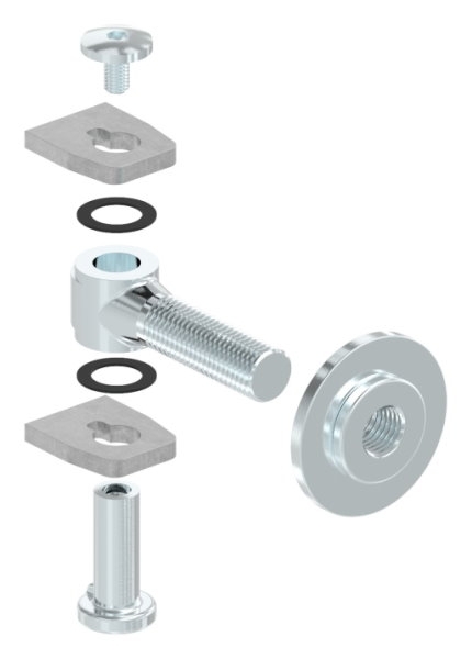Charnière M18 | réglable | soudable | acier (brut) S235JR