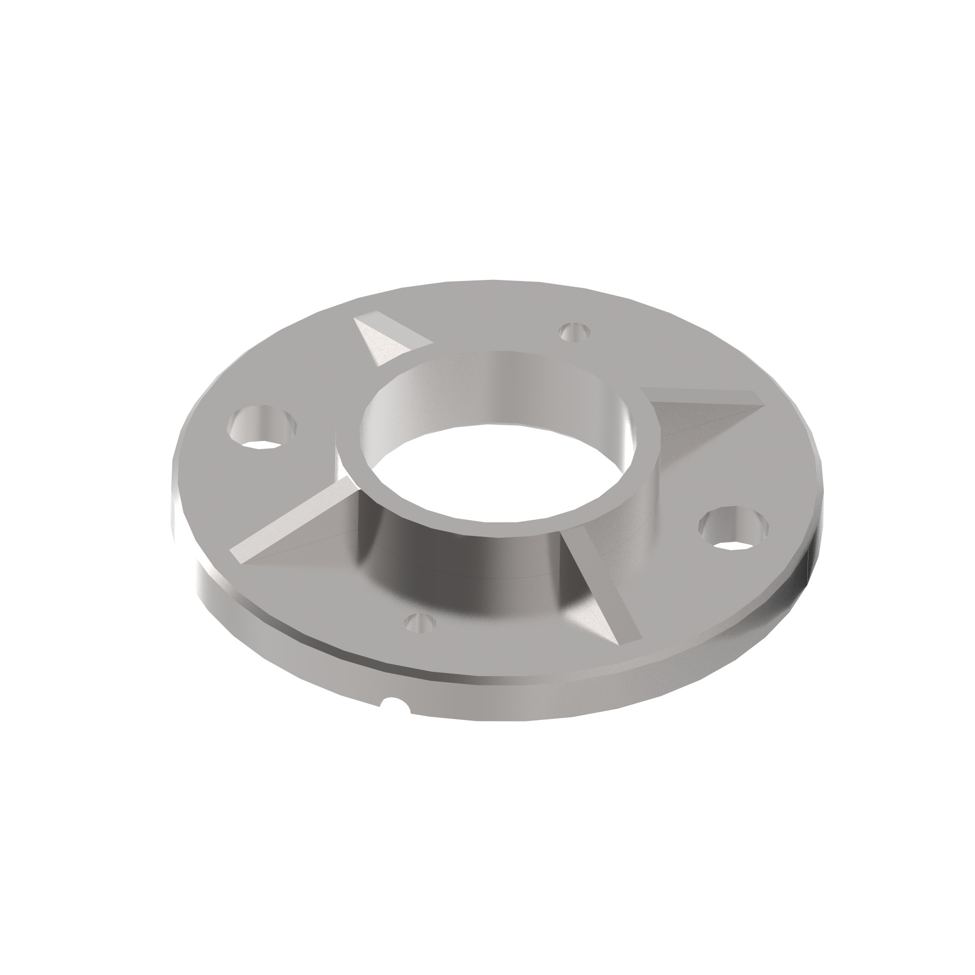 Ancrage au sol | Dimensions : Ø 100x6 mm | pour tube rond : Ø 42,4 mm | V2A