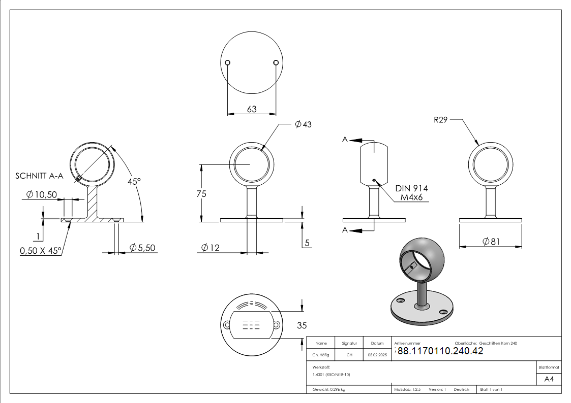 Rohrhalter- fuer Rohr 42-4mm- V2A-88-1170110-240.42