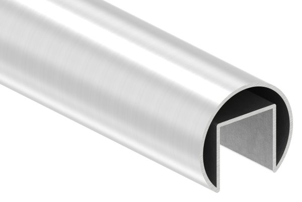 Tube rainuré | dimensions : Ø 42.4x1.5 mm | avec rainure : 24x24 mm | longueur : 6000 mm | V2A