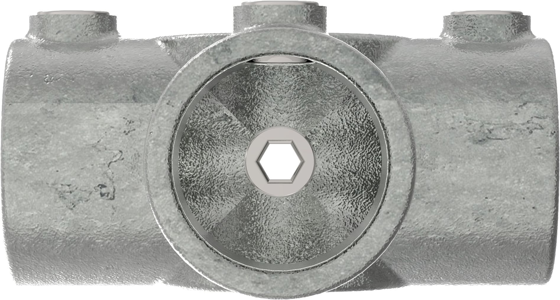 Raccord de tuyauterie | Pièce en T pour tube support | 176T21 | 21.3 mm | 1/2" | Fonte malléable et électro-galvanisée