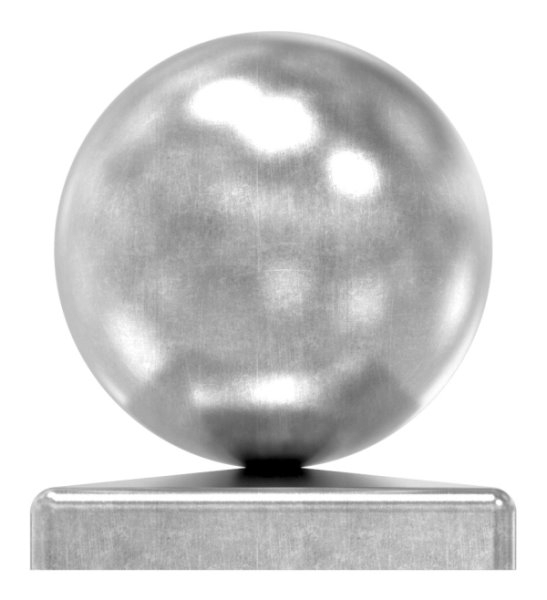Couvercle de quai pour tube carré | 50x50 mm | avec boule Ø 50 mm | acier (brut) S235JR