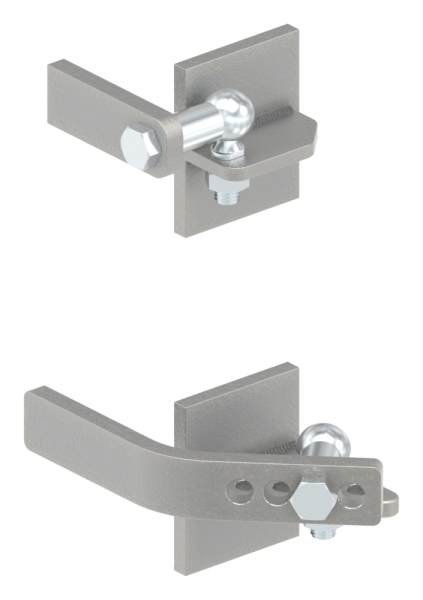 Ferrure de portail relevable f. fixer au poteau métallique