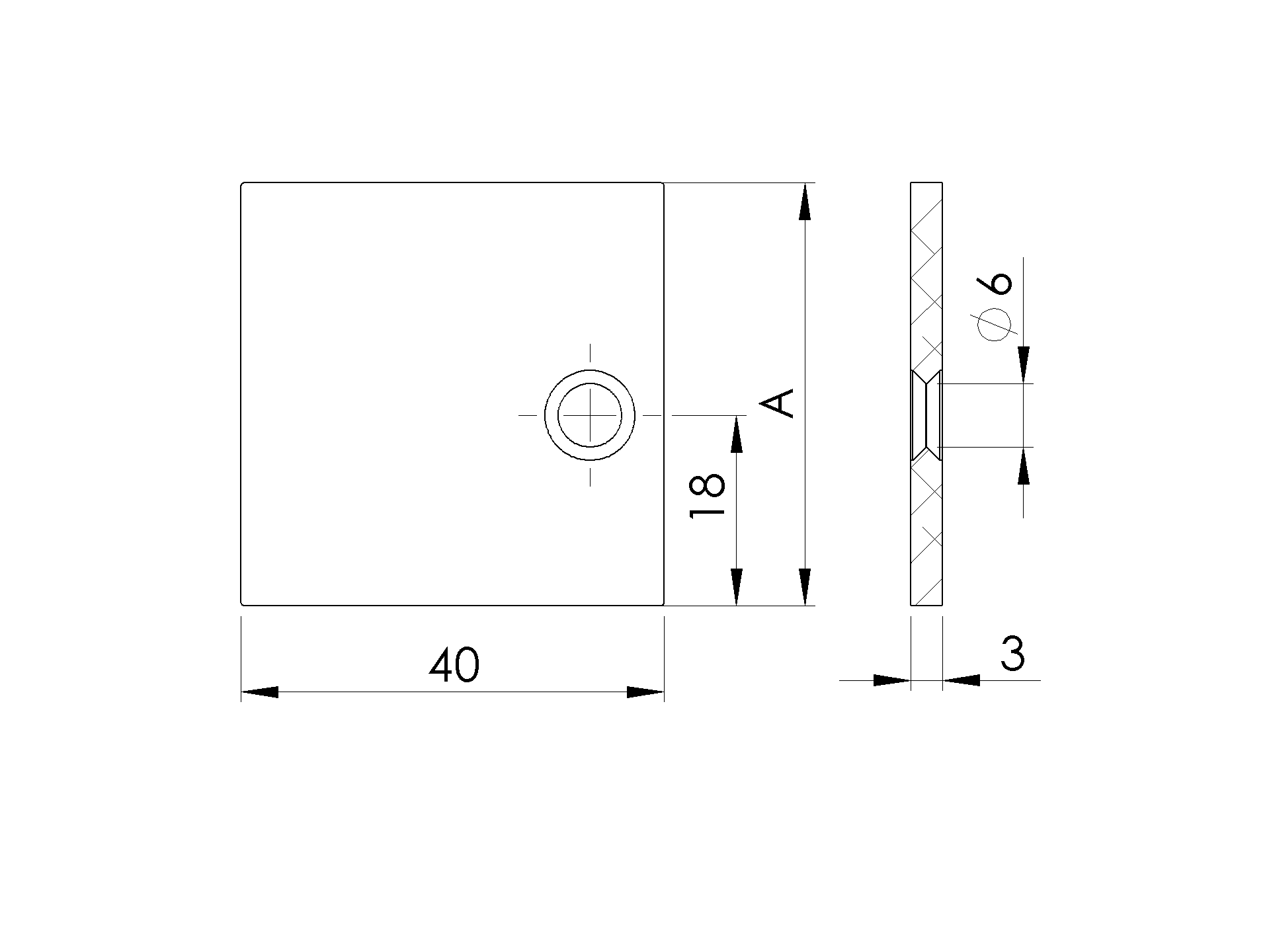 Abdeckkappe Aluminium 40 x 38 x 3 mm RAL 7016 Anthrazit fuer Zaunadapter-89-11FGC40X38R7016-A.4