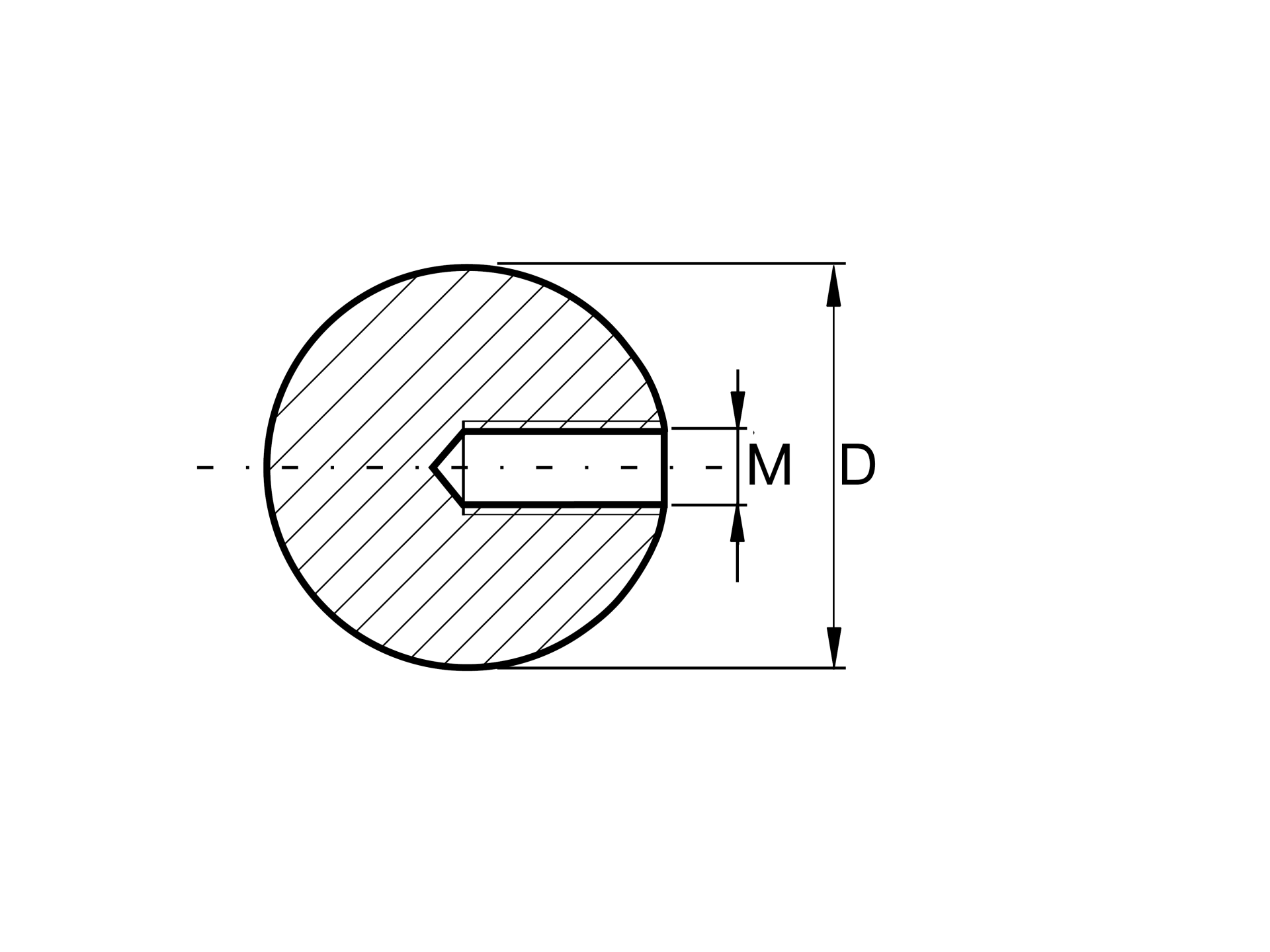 Endkappe Kugel Edelstahl AISI 304 Ø 25 mm Gewinde M6 geschliffen-89-11A0220025-A.4