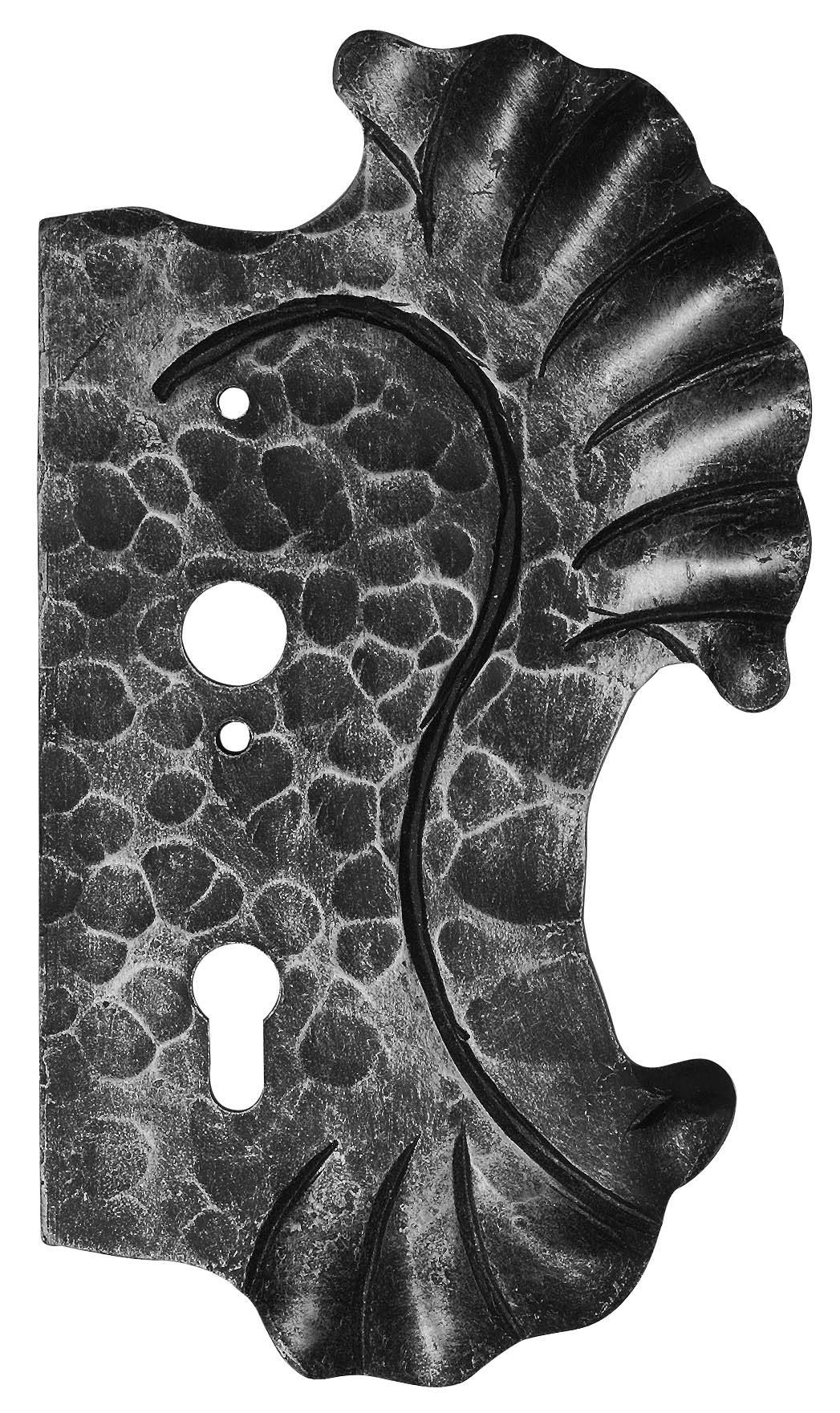 Schlossplatte rechts - Masse- 155x270x4 mm - Dornmass- 40 mm - Stahl S235JR- roh-30-3322-R.8