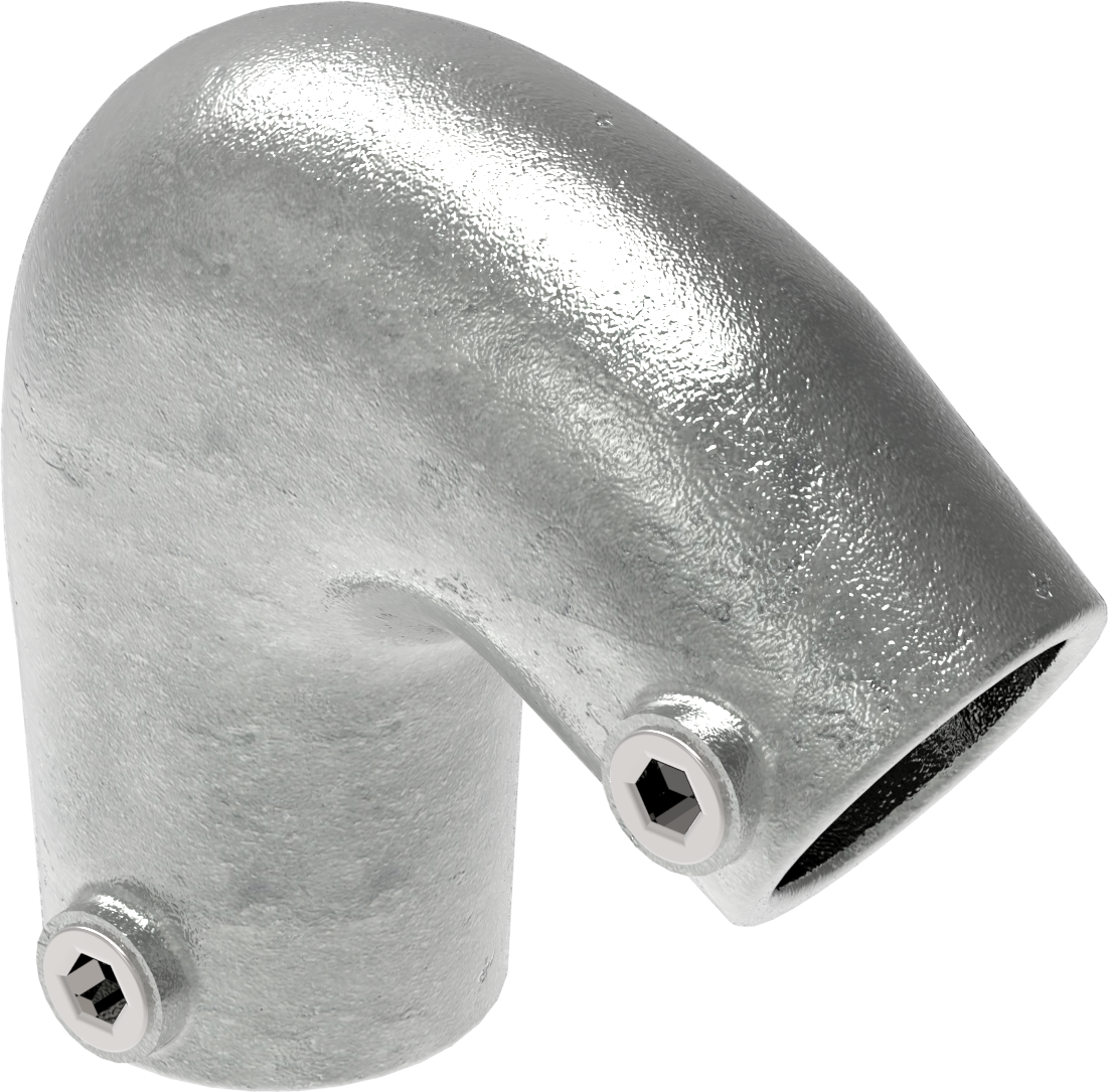 Raccord de tuyau | Coude variable 40-70° | 123C42 | 42,4 mm | 1 1/4" | Fonte malléable et électrogalvanisée