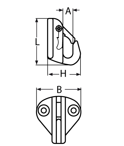 Fenderhaken mit Schnappsicherung Breite- 34 mm V4A - Verkauf in VPEs-66-64-411.8291