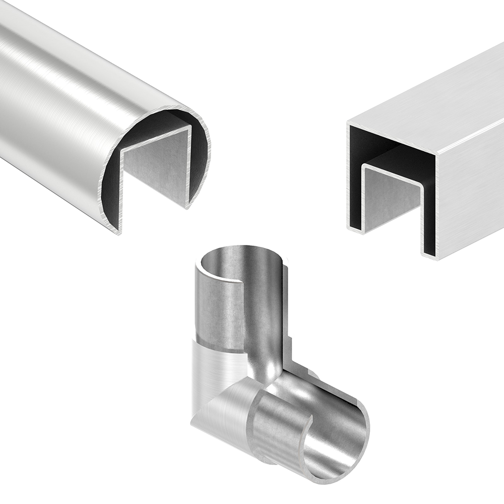 Ganzglasgeländer | Nutrohr