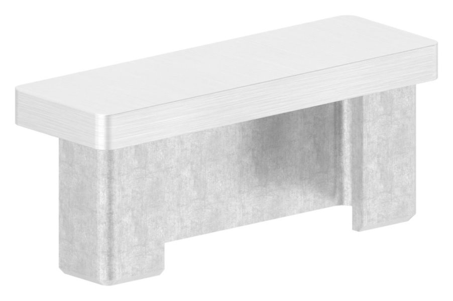 Bouchon enfichable, pour tube 60 x 20 x 2.0mm, V4A